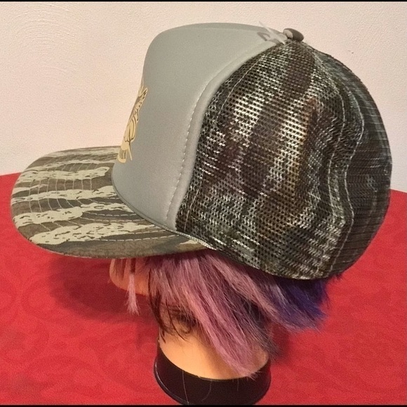 VINTAGE 90s Operation Desert Storm Camo Foam/Mesh Trucker Hat Snapback Deadstock - Picture 3 of 5